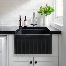 Turner Hastings Novi 50 x 46 Fine Fireclay Single Bowl Butler Sink Matte Black NO50FS-MB hero image