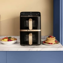 Philips 4000 Series 10L Stacked Dual Basket Airfryer Black NA462-70 hero image
