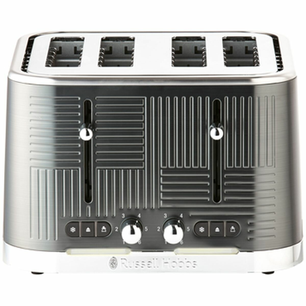 Russells Hobbs Geo Steel Slice Toaster Black Stainless Steel