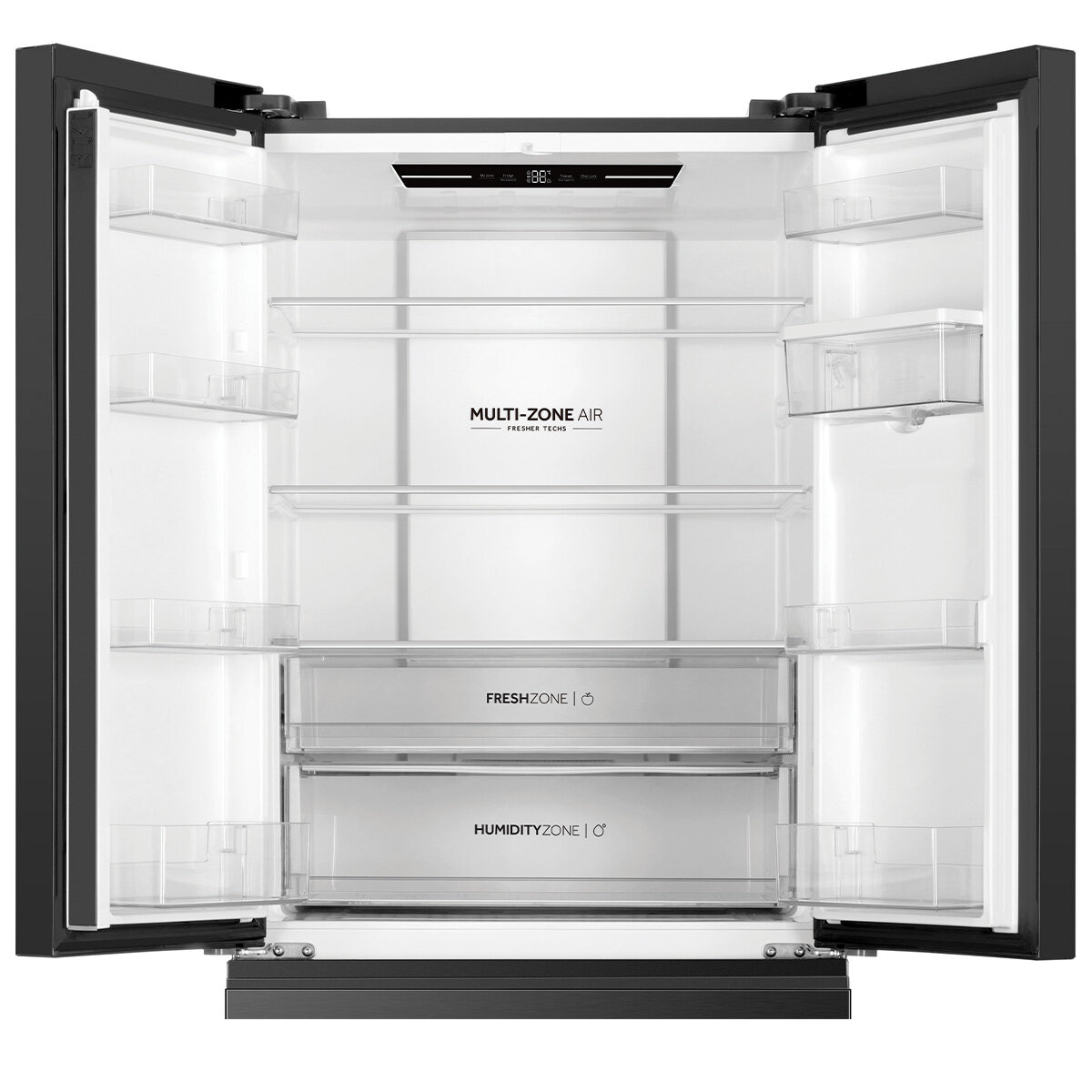 Haier 509L French Door Fridge with Non-Plumbed Water Dispenser Black HRF510FHC hero image