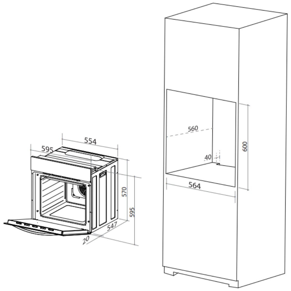 Artusi 60cm Built-In Electric Oven AO676W image 5