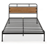 Zinus Queen Santa Fe Metal and Wood Bed Frame with Footboard AU-SFBF-BR-Q hero image