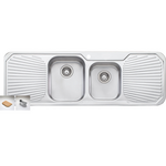 Oliveri Petite 1 and 3/4 Bowl Topmount Sink with Double Drainer PE341-3TH hero image