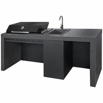 Artusi 2400mm Ascale Outdoor Kitchen with Imperia Black Cladding QAP24AS-IB hero image
