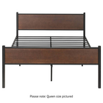 Zinus Queen Tucker Bed Frame Metal & Bamboo Base Brown AU-FBOBH2-14Q hero image