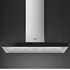 Smeg 90cm Universale Canopy Rangehood Stainless Steel with Black Glass Front KBT9L4VN image NaN