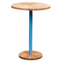Reddie Bob Outdoor Dining Table Round 60cm Diameter Teak Top Sky Blue Base image NaN