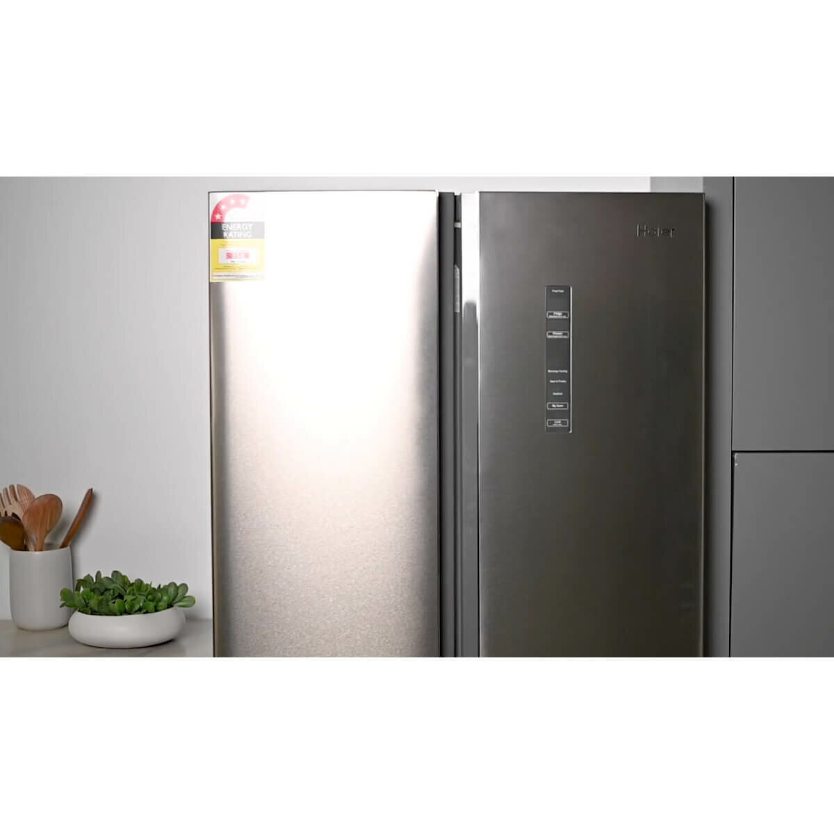 Haier 489L French Door Frost Free Fridge Satina Silver HRF520FS