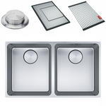 Franke Mythos 340mm Double Bowl Undermount Sink with Accessories Stainless Steel MYX120-3434FPC hero image