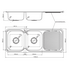 Arc IS12LS4 Double Bowl Right Hand Drainer Inset Sink image NaN