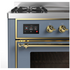 Ilve Majestic 90cm Freestanding Dual Fuel Oven with TFT Control Blue Grey/Brass M09IDNE3-BGG  image NaN