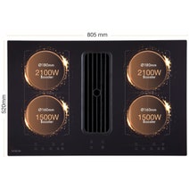 Linarie 80cm Redon Double Flex Zone Induction Cooktop with Integrated Ventilation System RF8012FLEX hero image