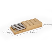 Joseph Joseph Elevate Steel Knives Bamboo Store 5-piece Knife Set with In-drawer Storage Tray 10563 hero image