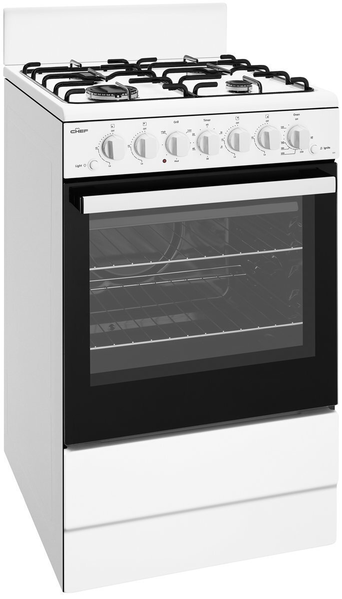 Chef CFG504WBLP 54cm Freestanding Conventional LPG Gas Oven Stove