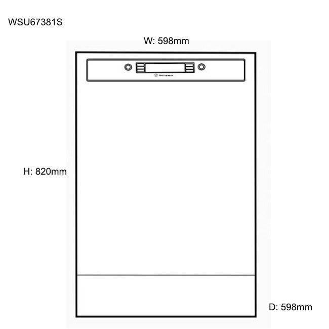 Westinghouse WSU67381S Under Bench Dishwasher