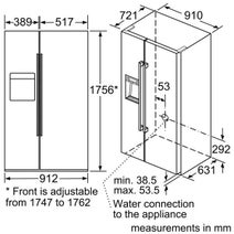 Bosch 633L Serie 6 Side by Side Fridge KAD92AI20A hero image