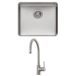Oliveri Sonetto Single Bowl Sink and Venice Brushed Nickel Pull Out Tap Pack VE520FBN-PSN1050U hero image