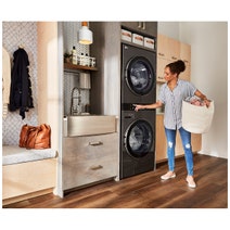 LG 12kg/9kg WashTower All-In-One Stacked Washer Dryer Platinum Black WWT-1209B hero image