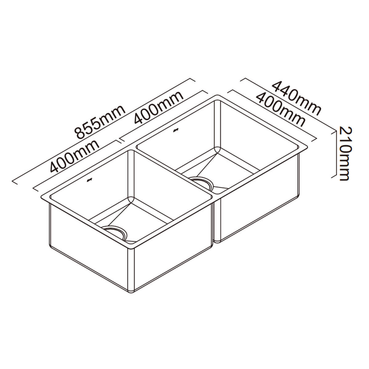Abey Alfresco Double Bowl Sink - Stainless Steel FRA400D hero image
