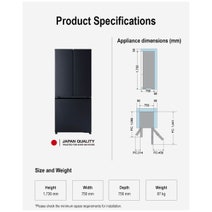Panasonic 500L French Door Fridge Metallic Black NR-CW530HWK hero image