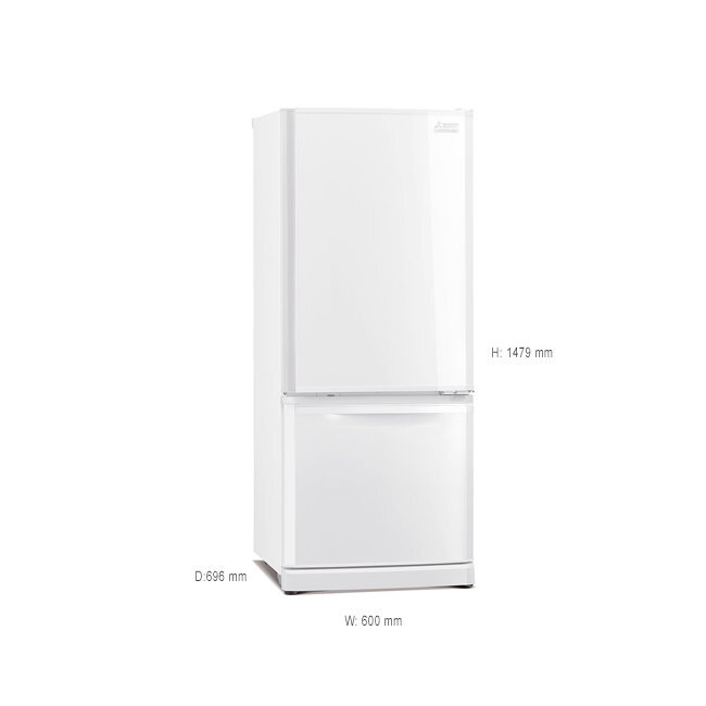 Mitsubishi MR-BF325EK-W-A 325L Bottom Mount Fridge hero image