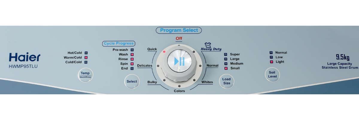 Haier HWMP95TLU 9.5kg Top Load Washing Machine hero image