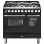 ILVE Professional Plus Series 90cm Dual Fuel Four Burner Teppanyaki Double Oven with Milano Knobs PD09FDWE3MG hero image