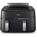 Philips 5000 Series 9L Dual Basket Airfryer XXL Steam Black NA551-00 hero image