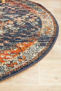 Rug Culture Legacy Large Multi-coloured Rug 240X240CM - LEG-854-NAVY-240X240 hero image