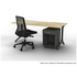OLG Modulus Single Desk 1800x750 New Oak Worktop with Black and Chrome Frame OG_MD1875C_NO image NaN