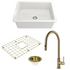 Turner Hastings Cuisine 68 Sink Pack with Brushed Brass Naples Pull Out Mixer Tap and Accessories PKG039 image NaN