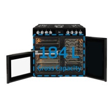 Beko 90cm Multifunction Dual Fuel Black Freestanding Oven BRC916GMB hero image