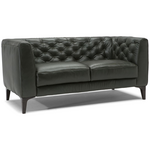 Natuzzi Editions Piacera Charcoal Leather 3 Seater SOFAB98800915WQ hero image