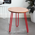 Reddie Willy Round Side Table Natural Teak Top Red Base image NaN