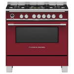 Fisher & Paykel Series 9 90cm Classic Freestanding Dual Fuel Pyrolytic Cooker Red OR90SCG6R1 hero image