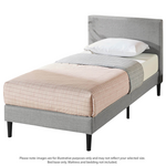 Zinus Liam Classic Home Single Upholstered Bed Base Light Grey AU-FPPPLG-12S hero image