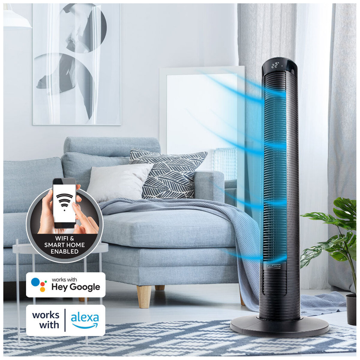 Goldair 117cm Tower Fan with Wi-Fi GPTF390 hero image