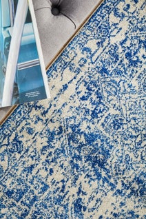 Rug Culture Evoke Large White Navy Rug 400X80CM - EVO-253-WNAV-400X80 hero image