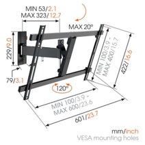 Vogel's WALL2325B Full-Motion TV Wall Mount for 40 to 65 Inch TVs Black hero image