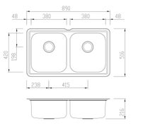Oliveri NP60U Nu-Petite Double Bowl Undermount Sink hero image