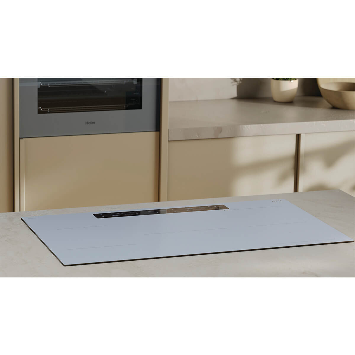 Haier 90cm 500 Series Induction Cooktop Flexi Zone Grey HCI905FTG4 hero image