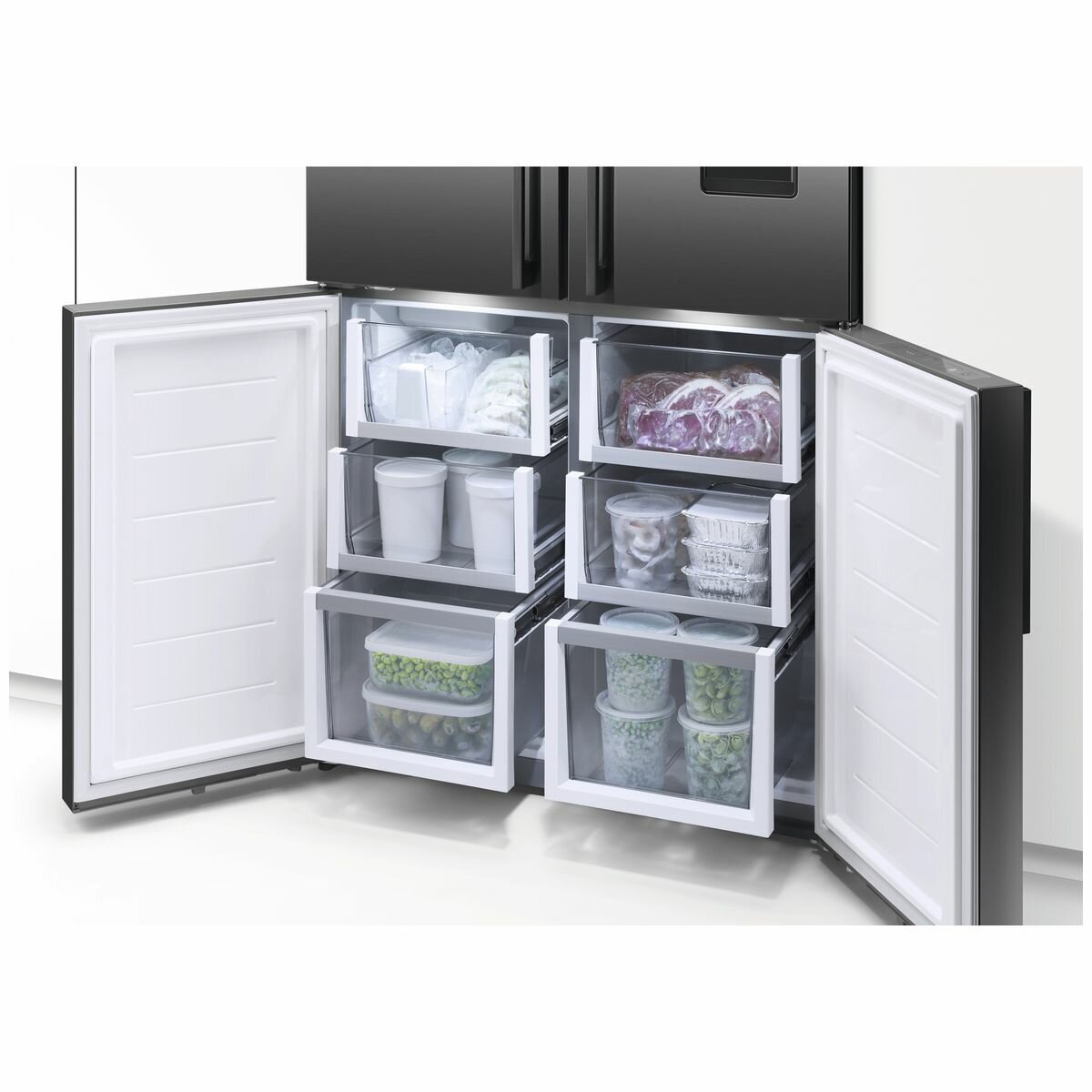 Fisher & Paykel Series 7 538L Quad Door Refrigerator with Ice and Water Black Stainless Steel RF605QDUVB2 hero image