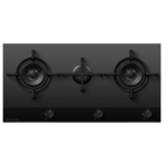 Fisher & Paykel Series 9 90cm Three Burner Natural Gas Cooktop Black Glass CG903DNGGB4 hero image