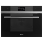 Smeg 60cm Linea Compact Speed Combi-Microwave Built-In Oven - Black SOA4102M1N hero image