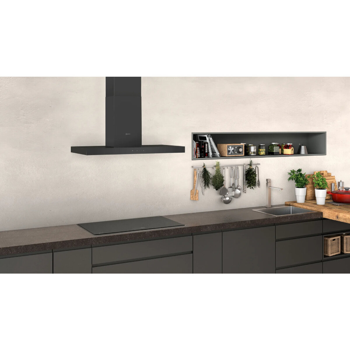 NEFF 90cm Canopy Rangehood Matte Black D94BHM1S5 hero image