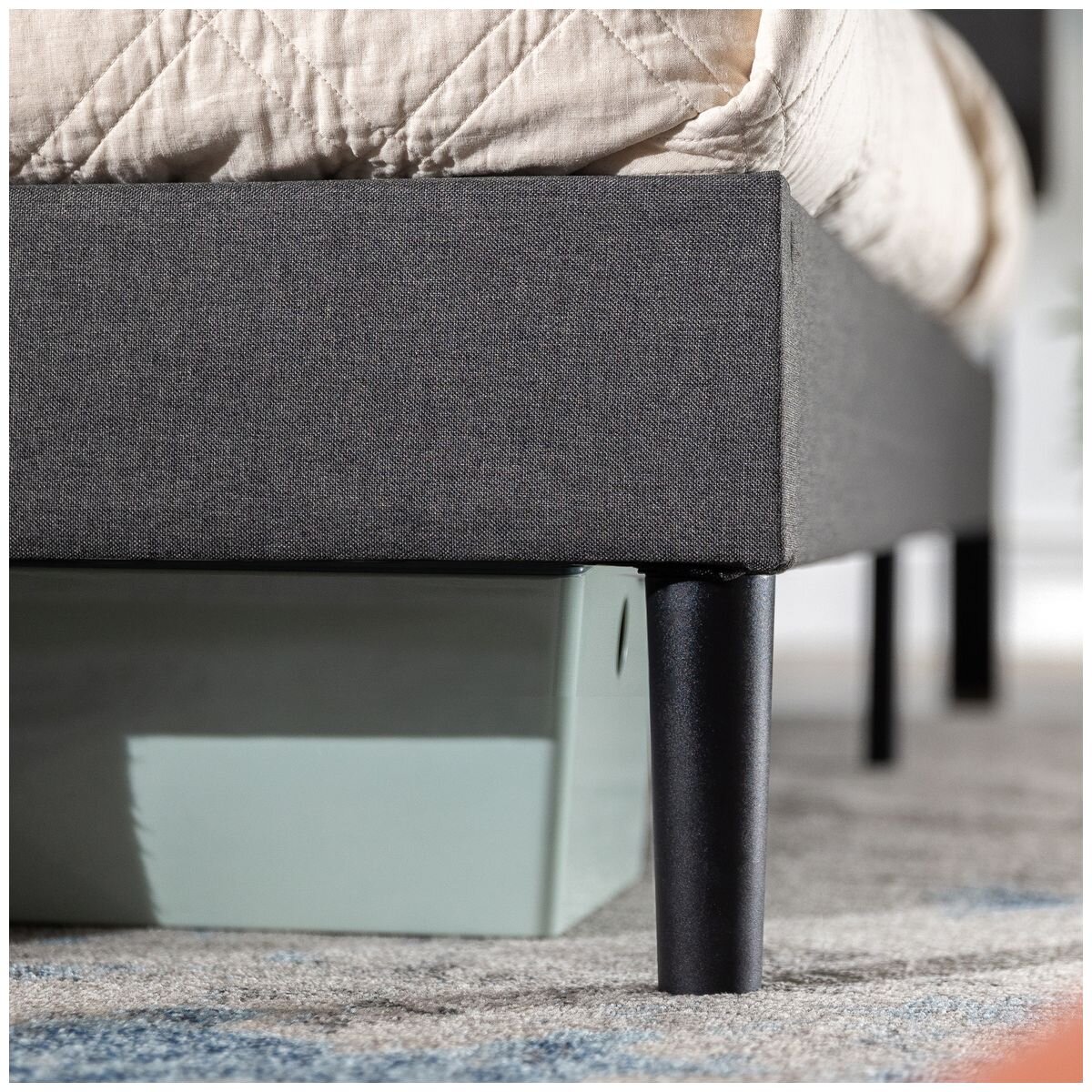 Zinus Single Cambril Bed Frame Fabric Bed Base Upholstered Kids Dark Grey AU-FPPBC1-38S hero image