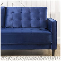 Zinus 3 Seater Sofa Mid-Century Velvet Couch Benton - Navy Blue AU-USSBTF-3NV hero image