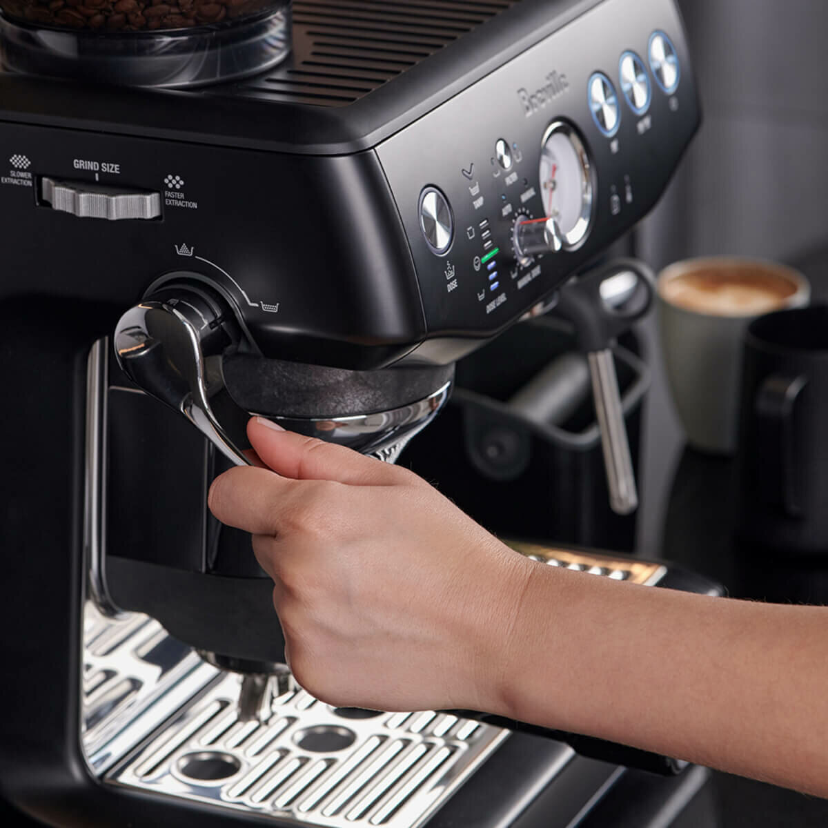 Breville Barista Express Impress Coffee Machine Black BES876BTR4IAN1 Appliances Online