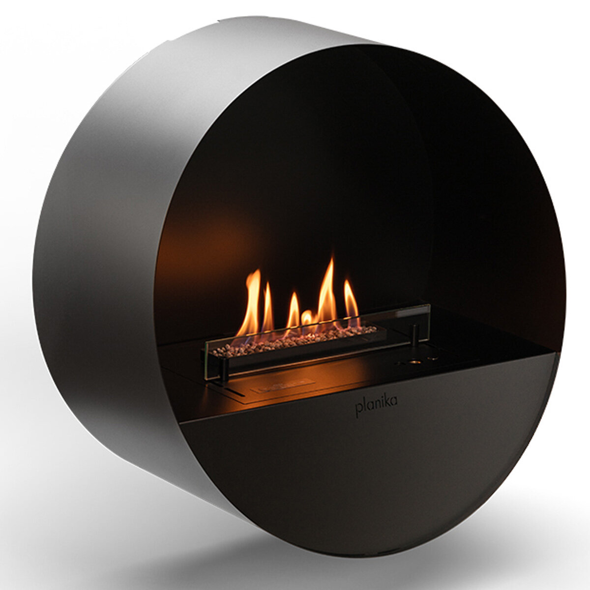 Planika Zero Emission Bubble Fireplace in Circular Casing for Wall BUBBLEW hero image