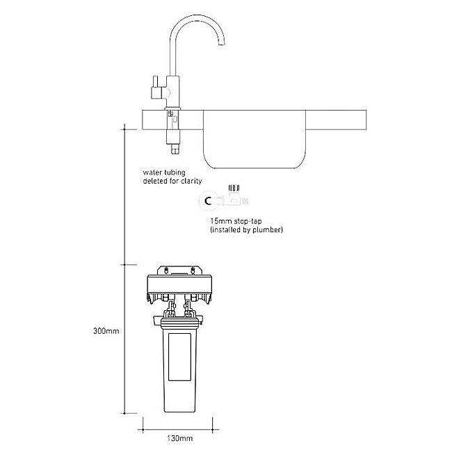 Billi 911000SCH B-1000 Still Filtered Water with Square Slimline Dispenser image 3